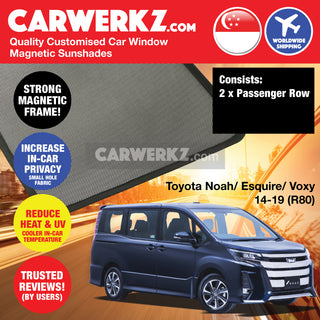 Customised Window Magnetic Sunshades for Toyota Noah Voxy Esquire 2014-2021 3rd Generation (R80) Japan Hybrid MPV - CarWerkz.com