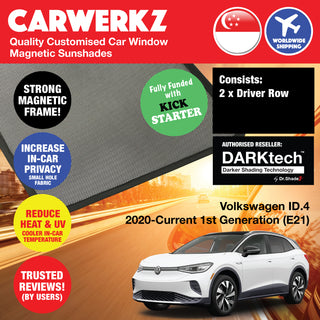 Dr Shadez DARKtech Volkswagen ID4 2020-Current 1st Generation (E21) Customised Car Window Magnetic Sunshades