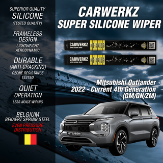 Carwerkz Silicone Wipers for Mitsubishi Outlander 2022-Current 4th Generation GM/GN/ZM