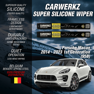 Carwerkz Silicone Wipers for Porsche Macan 2014-2023 1st Generation 95B
