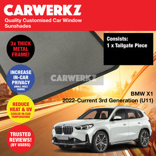 Customised Window Magnetic Sunshades BMW X1 2022-Current 3rd Generation (U11) Luxury Germany Compact SUV