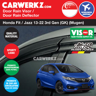 VISOR PRO Honda Fit Jazz 2014-2022 3rd Generation (GK) Door Window Visors (Mugen Style) - CarWerkz.com