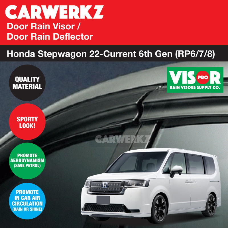 VISOR PRO Honda Stepwagon 2022-Current 6th Generation (RP) Door Window ...