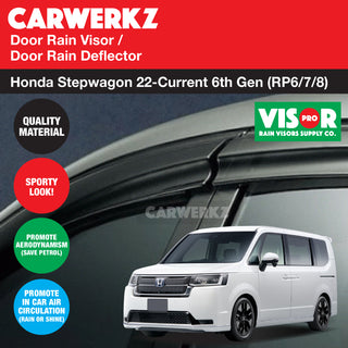 VISOR PRO Honda Stepwagon 2022-Current 6th Generation (RP) Door Window Visors (Mugen Style)
