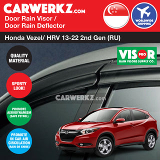 VISOR PRO Honda Vezel / HRV 2013-2022 2nd Generation (RU) Door Window Visors (Mugen Style) - CarWerkz.com