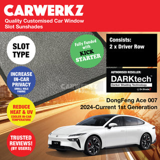 Dr Shadez DARKtech DongFeng Ace 007 2024-Current 1st Generation China Electric Sedan Customised Car Window Slot Sunshades