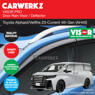 VISOR PRO Toyota Alphard Vellfire 2023-Current 4th Generation (AH40) (Chrome Lining)