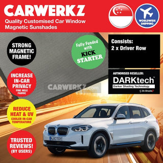 Dr Shadez DARKtech BMW IX3 Electric 2021-Current (G08) Germany Electric SUV Customised Window Magnetic Sunshades 2 Pieces (Driver)