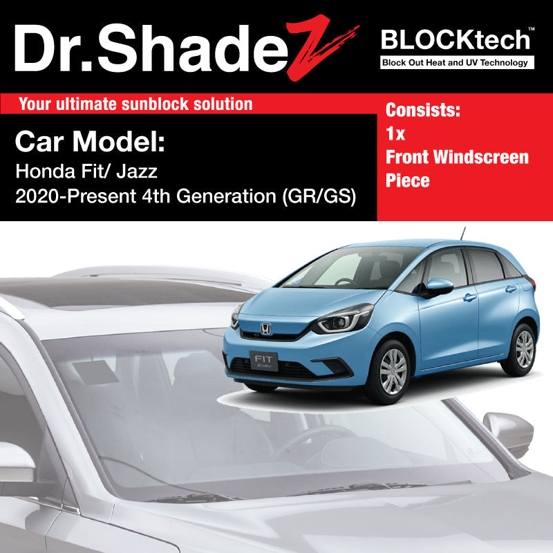 Dr Shadez BLOCKtech Premium Front Windscreen Foldable Sunshade for Honda Fit Jazz 2020-Current 4th Generation (GR/GS)