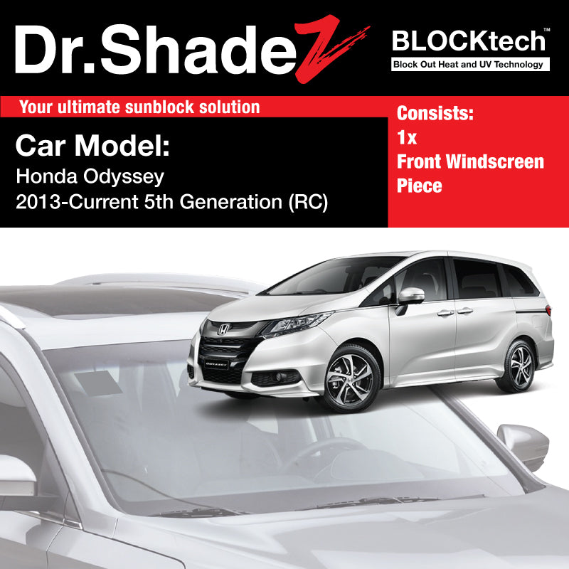 Dr Shadez BLOCKtech Premium Front Windscreen Foldable Sunshade for Honda Odyssey 2013-Current 5th Generation (RC)