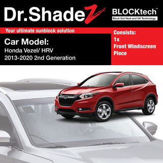 Dr Shadez BLOCKtech Premium Front Windscreen Foldable Sunshade for Honda Vezel HRV Petrol Hybrid 2013-2020 2nd Generation (RU)