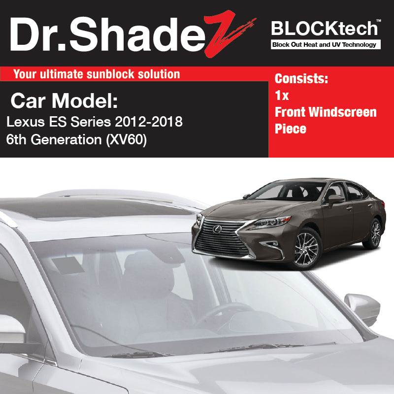 BLOCKtech Premium Front Windscreen Foldable Sunshade for Lexus ES Series 2012-2018 6th Generation (XV60)