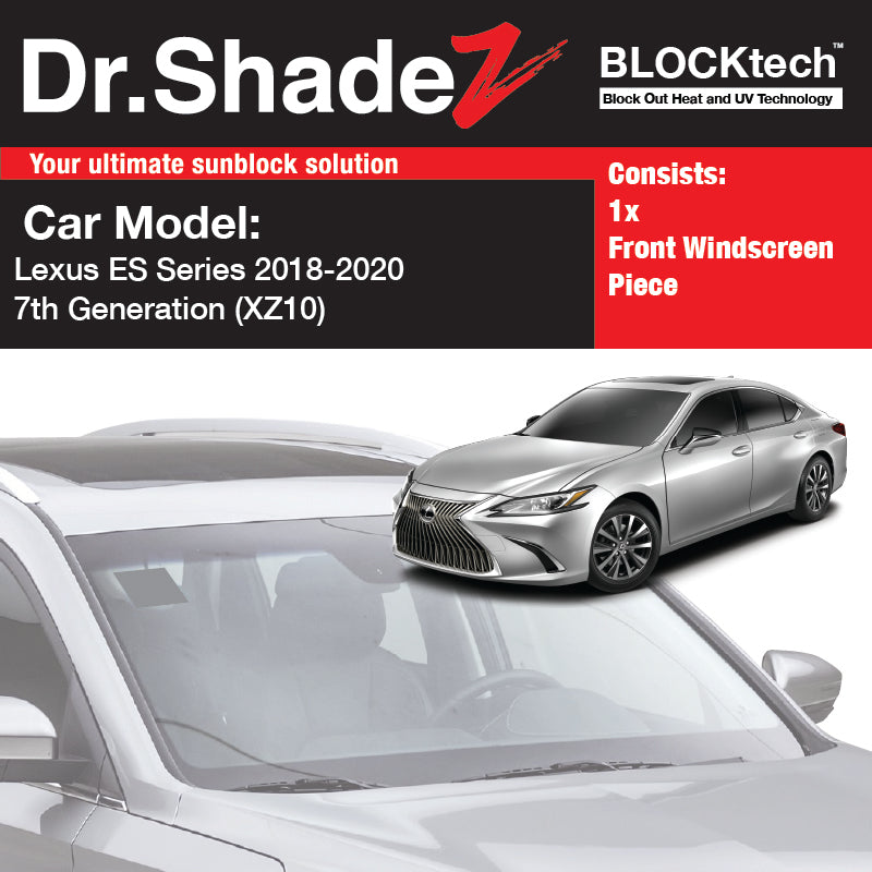 BLOCKtech Premium Front Windscreen Foldable Sunshade for Lexus ES Series 2018-Current 7th Generation (XZ10)