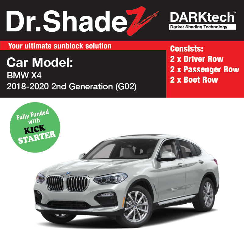 DARKtech BMW X4 2018-Current 2nd Generation (G02) Germany SUV Customised Magnetic Sunshades