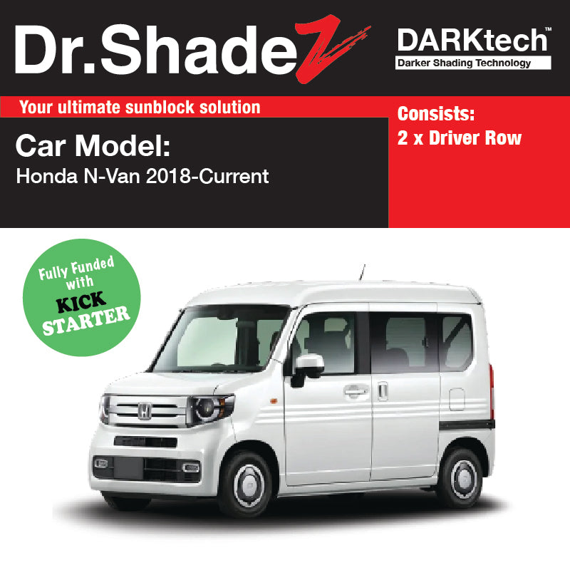 DARKtech Honda N-Van 2018-Current  Japan Wagon Customised Car Window Magnetic Sunshades 2 Pieces (Driver )