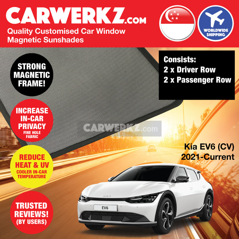 Kia EV6 2021-2023(CV) Korea Electric Sedan Customised Car Window Magnetic Sunshades 6 Pieces