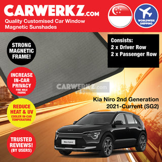 Kia Niro 2021-Current 2nd Generation (SG2) Korea Hybrid Hatchback Customised Window Magnetic Sunshades