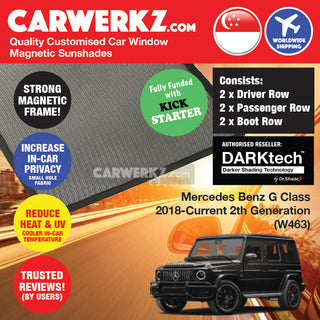 Dr Shadez DARKtech Mercedes Benz G Class 2018-Current 2nd Generation (W463) Germany SUV Customised Window Magnetic Sunshades