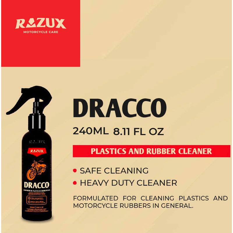 Razux Motorcycle Care Dracco Plastic and Rubber Cleaner 240ml
