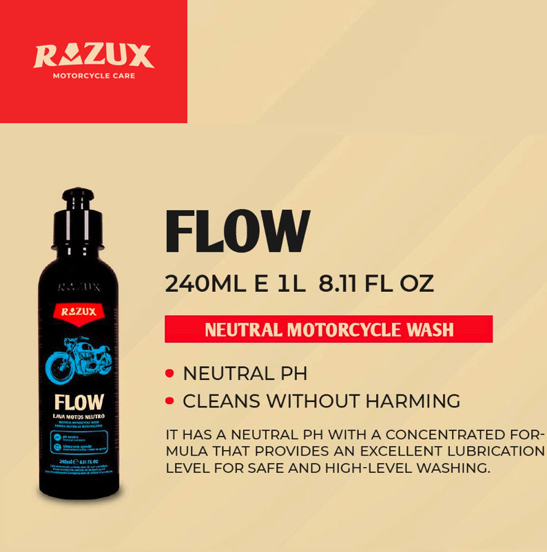 Razux Motorcycle Care Flow Neutral Motorcycle Wash Shampoo 240ml