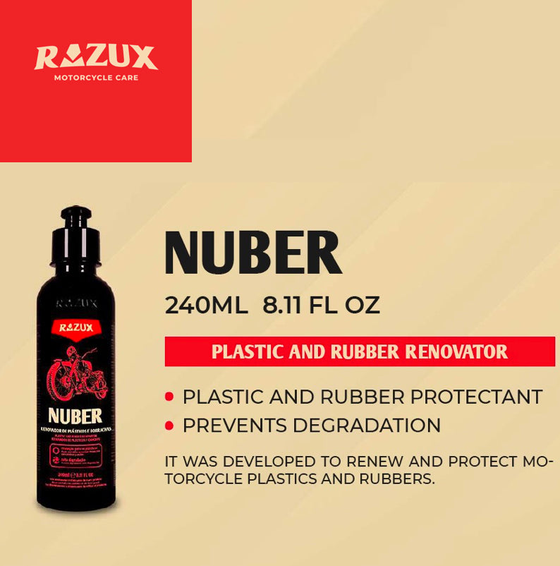 Razux Motorcycle Care Nuber Plastic and Rubber Renewer 240ml