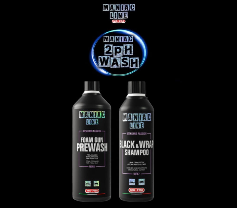Maniac 2 pH(Foam Gun Prewash 1L +Black Wrap 500ml) Shampoo
