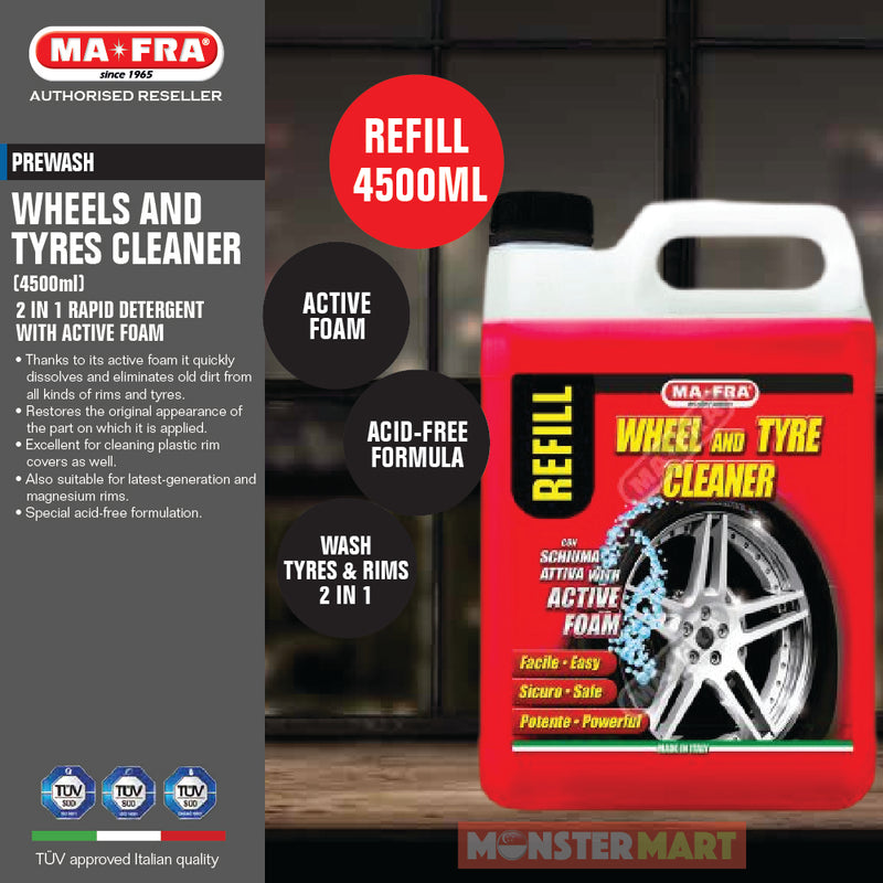 Mafra Wheel and Tyre Cleaner 4.5L (2 in 1 Active Foam Deep clean and degrease tyres and rims)