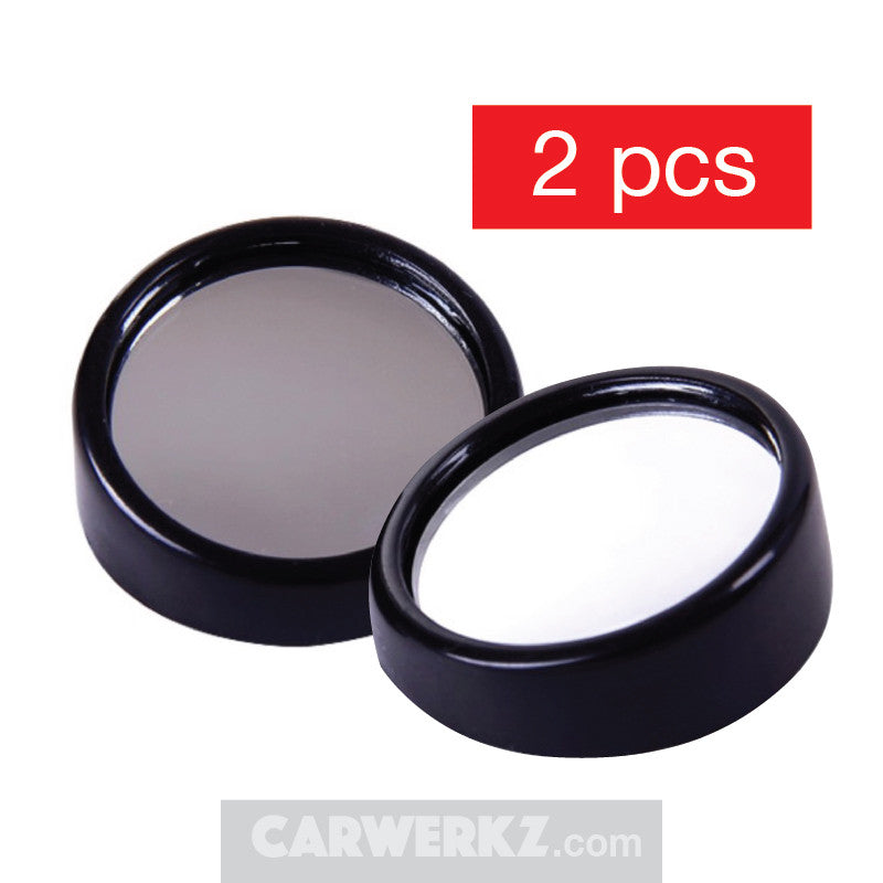 R Round Blindspot Mirror Black - CarWerkz