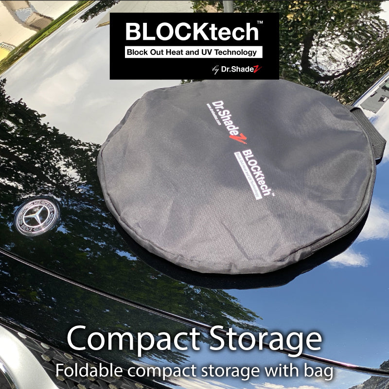 Dr Shadez BLOCKtech Premium Front Windscreen Foldable Sunshade for Toyota Wish AE20 MPV 2010-2019 2nd Generation (AE20) free stowaway storage when not in use