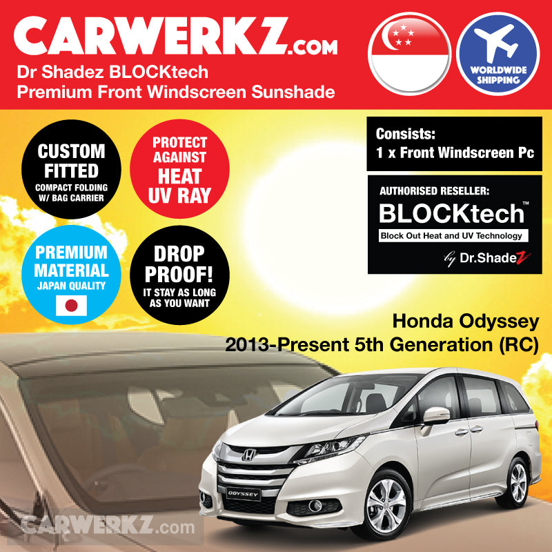 BLOCKtech Premium Front Windscreen Foldable Sunshade for Honda Odyssey 2013-Current 5th Generation (RC) - carwerkz au sg jp my th nz mx mc cn
