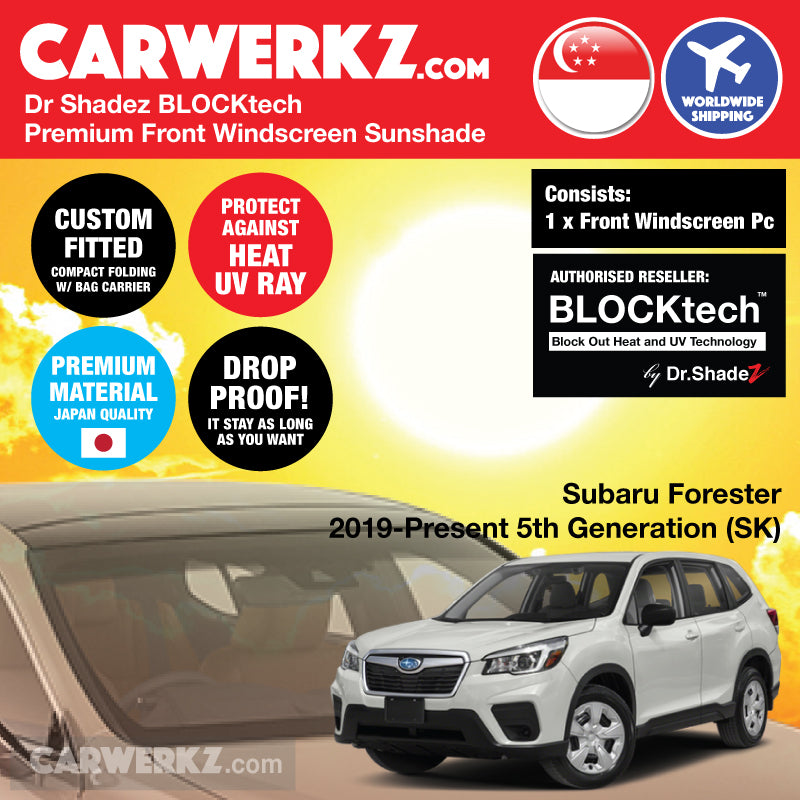 Dr Shadez BLOCKtech Premium Front Windscreen Foldable Sunshade for Subaru Forester 2019-Current 5th Generation (SK) - carwerkz sg jp au nz mx