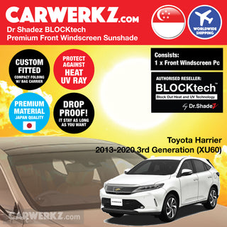 Dr Shadez BLOCKtech Premium Front Windscreen Foldable Sunshade for Toyota Harrier 2013-2020 3rd Generation (XU60)