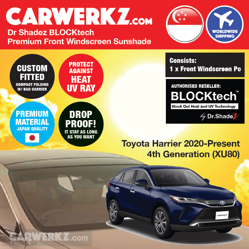 BLOCKtech Premium Front Windscreen Foldable Sunshade for Toyota Harrier 2020-Current 4th Generation (XU80)