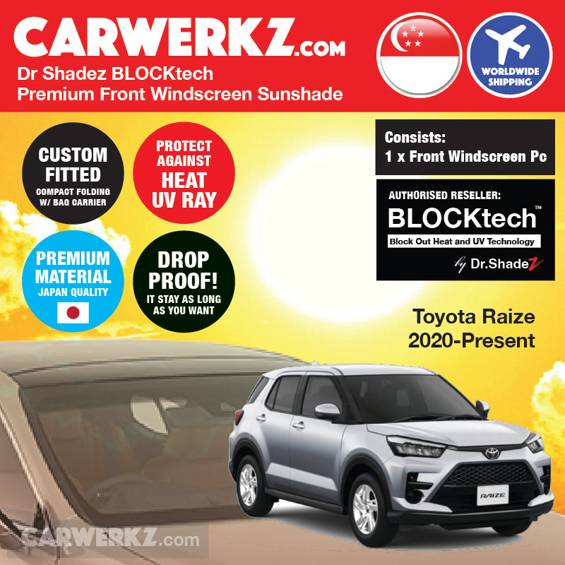 BLOCKtech Premium Front Windscreen Foldable Sunshade for Toyota Raize 2020-Current 1st Generation