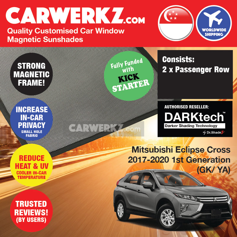 DARKtech Mitsubishi Eclipse Cross 2017-Current 1st Generation (GK/GL/YA) Japan SUV Customised Car Window Magnetic Sunshades - carwerkz sg