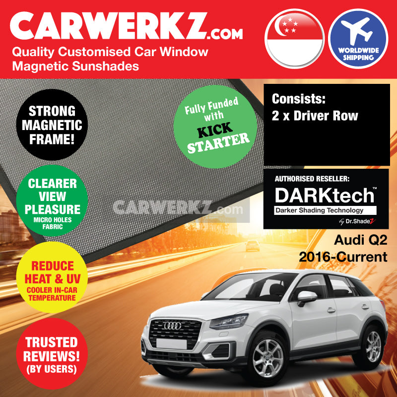 DARKtech Audi Q2 2016-Current 1st Generation Customised German Luxury Compact Crossover SUV Window Magnetic Sunshades
