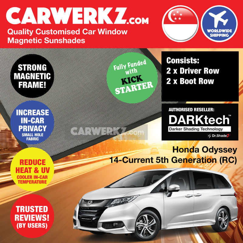 DARKtech Honda Odyssey 2013-Current 5th Generation (RC) Japan MPV Customised Car Window Magnetic Sunshades