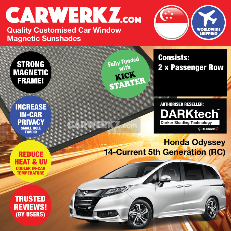 DARKtech Honda Odyssey 2013-Current 5th Generation (RC) Japan MPV Customised Car Window Magnetic Sunshades - carwerkz singapore sg