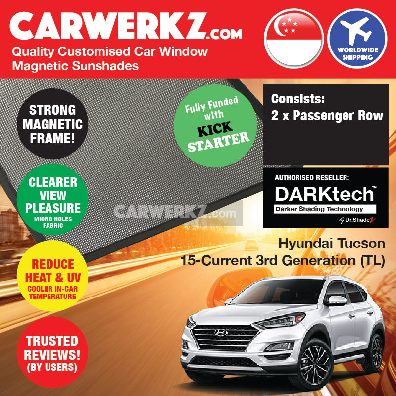 DARKtech Hyundai Tucson 2015-2020 3rd Generation (TL) South Korea SUV Customised Magnetic Sunshades - carwerkz singapore