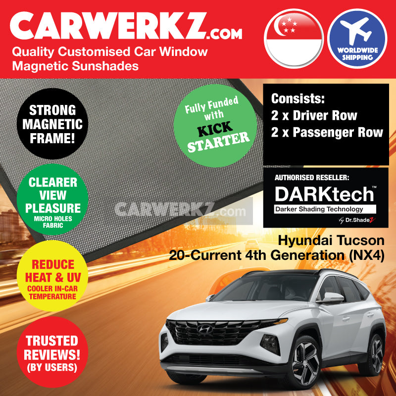 DARKtech Hyundai Tucson 2020-Current 4th Generation (NX4) South Korea SUV Customised Magnetic Sunshades - carwerkz sg singapore
