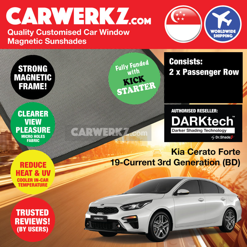 DARKtech Kia Cerato Forte 2019-Current 3rd Generation (BD) Korea Sedan Customised Car Window Magnetic Sunshades - carwerkz korea singapore australia