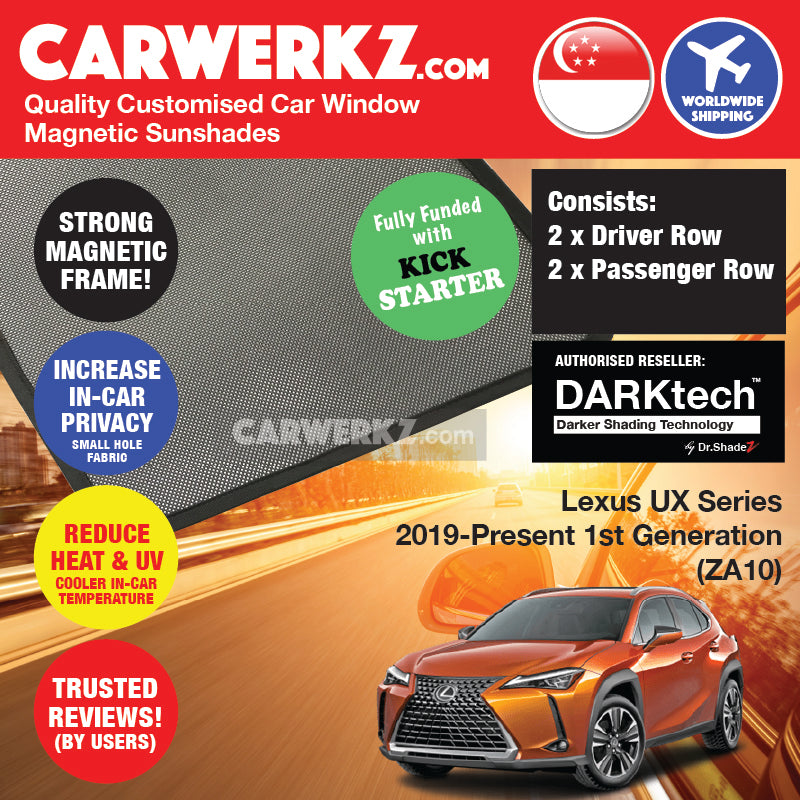 DARKtech Lexus UX Series 2019-Current 1st Generation (ZA10) Japan Luxury SUV Customised Magnetic Sunshades - carwerkz singapore