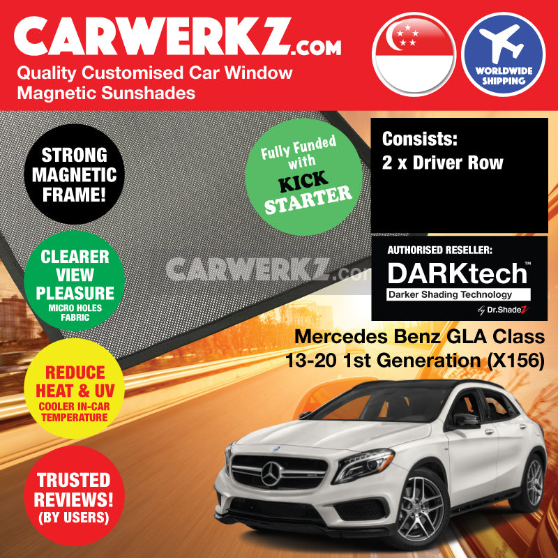 DARKtech Mercedes Benz GLA Class 2013-2020 1st Generation (X156) Germany Subcompact Crossover Customised Car Window Magnetic Sunshades - CarWerkz