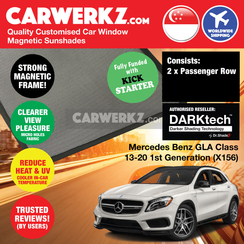 DARKtech Mercedes Benz GLA Class 2013-2020 1st Generation (X156) Germany Subcompact Crossover Customised Car Window Magnetic Sunshades - CarWerkz