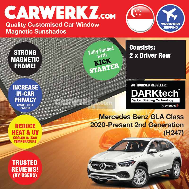 DARKtech Mercedes Benz GLA Class 2019-Current 2nd Generation (H247) Germany Crossover SUV Customised Car Window Magnetic Sunshades - carwerkz singapore