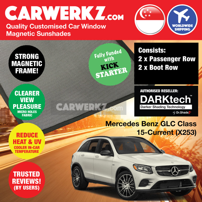 DAKRtech Mercedes Benz GLC Class 2015-Current 1st Generation (X253) Germany Compact Luxury SUV Customised Car Window Magnetic Sunshades