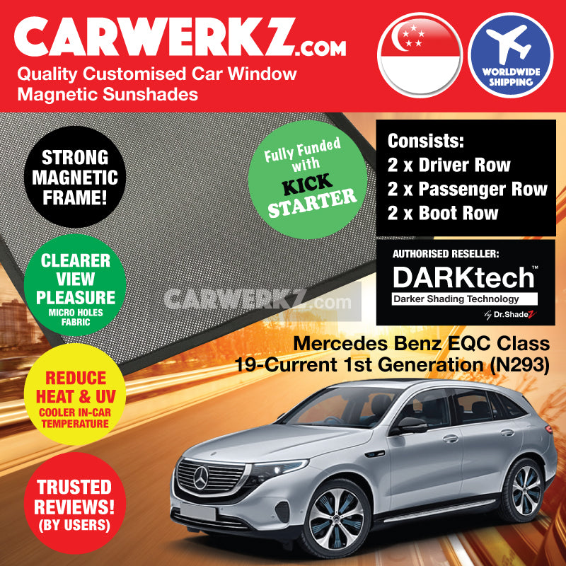 DARKtech Mercedes Benz EQC Class 2019-Current 1st Generation (N293) Germany Electric Crossover SUV Customised Car Window Magnetic Sunshades - carwerkz singapore sg