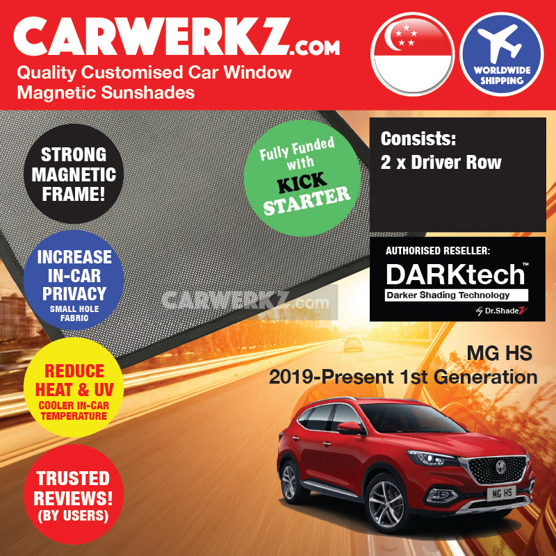 DARKtech MG HS 2018-Current 1st Generation (AS23) China SUV Customised Car Window Magnetic Sunshades - carwerkz sg