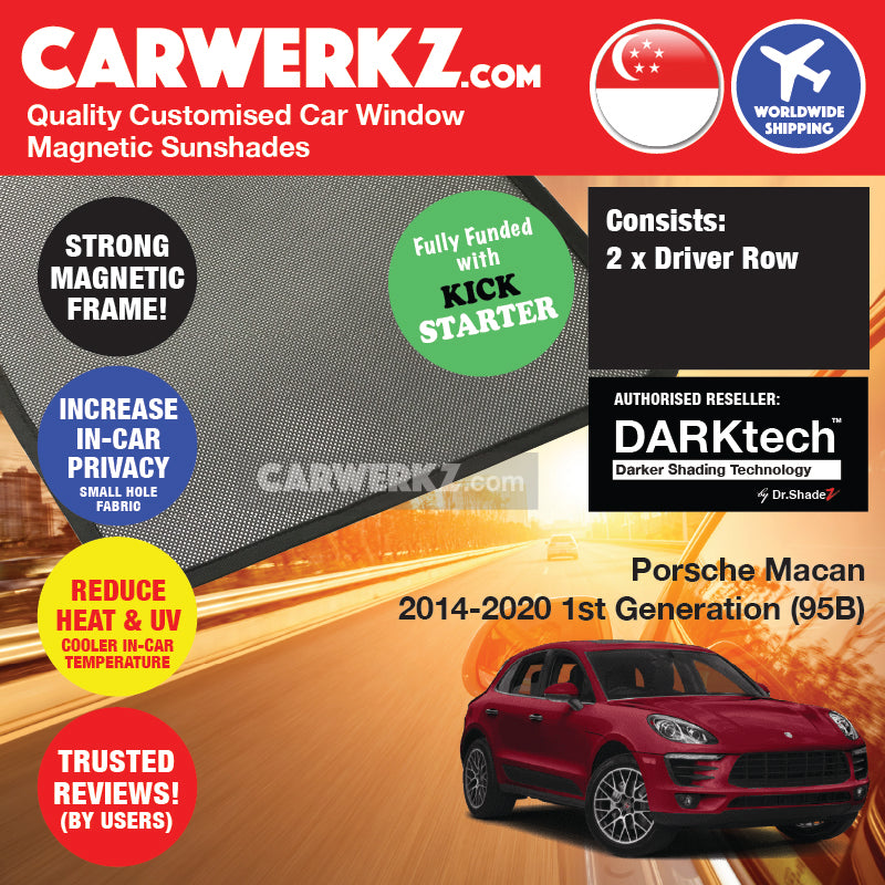 DARKtech Porsche Macan 2014-2023 1st Generation (95B) Germany SUV Customised Car Window Magnetic Sunshades - carwerkz sg
