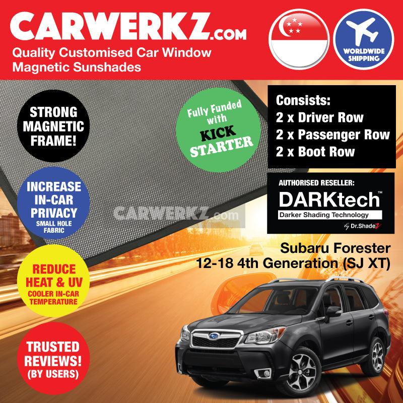 DARKtech Subaru Forester 2012-2018 4th Generation (SJ) Japan Subcompact Crossover SUV Customised SUV Window Magnetic Sunshades - CarWerkz